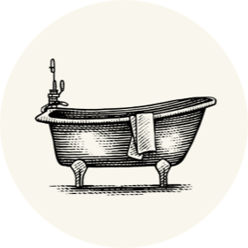 Clawfoot bathtub